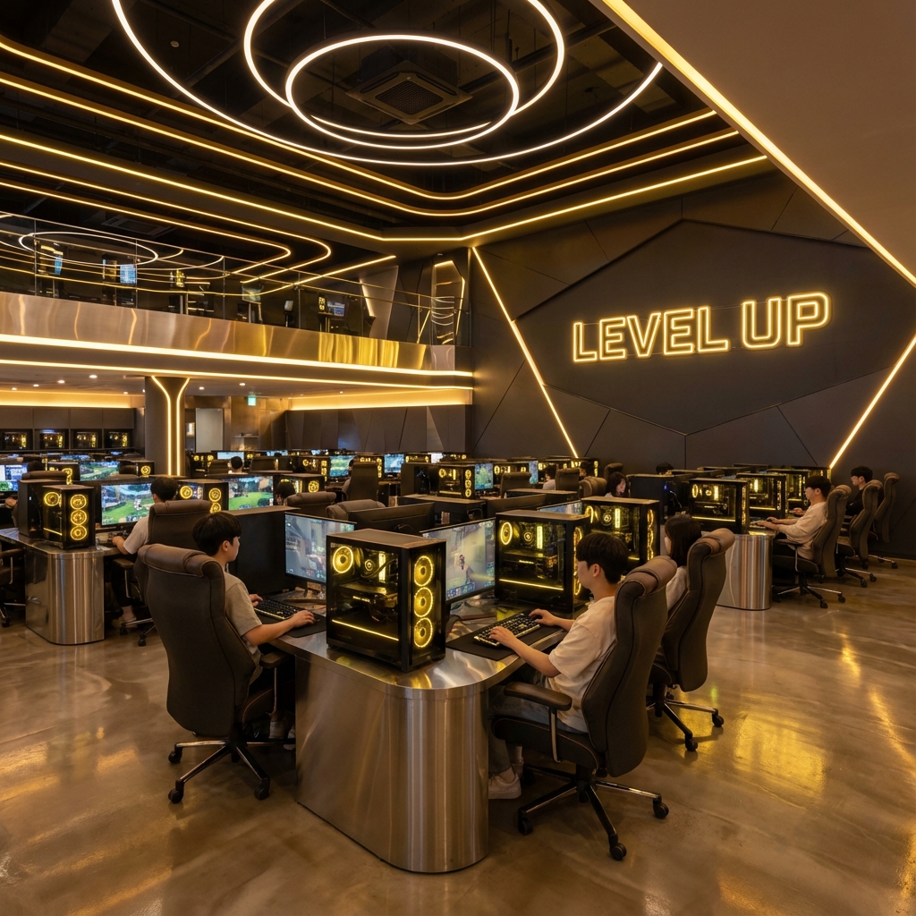 Level Up PC Cafe Interior